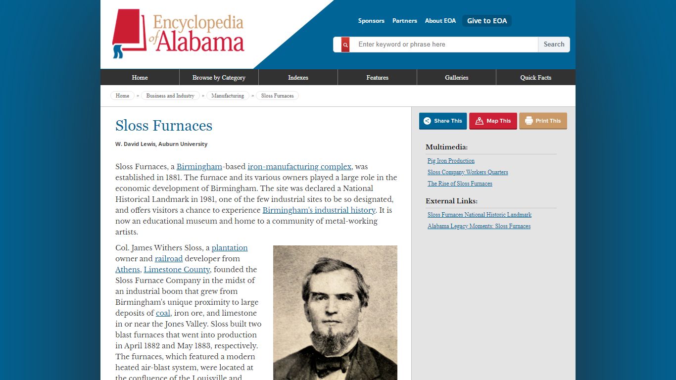 Sloss Furnaces | Encyclopedia of Alabama